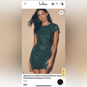 Never worn, new with tags green dress from lulus!